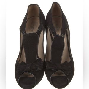Black Valentino Suede Bow Heels amazing condition